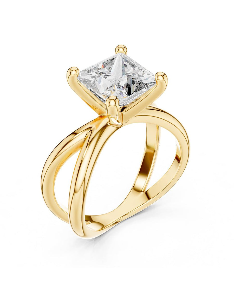 Anillo de Compromiso - solitario - AMORE75-PR-CZ
