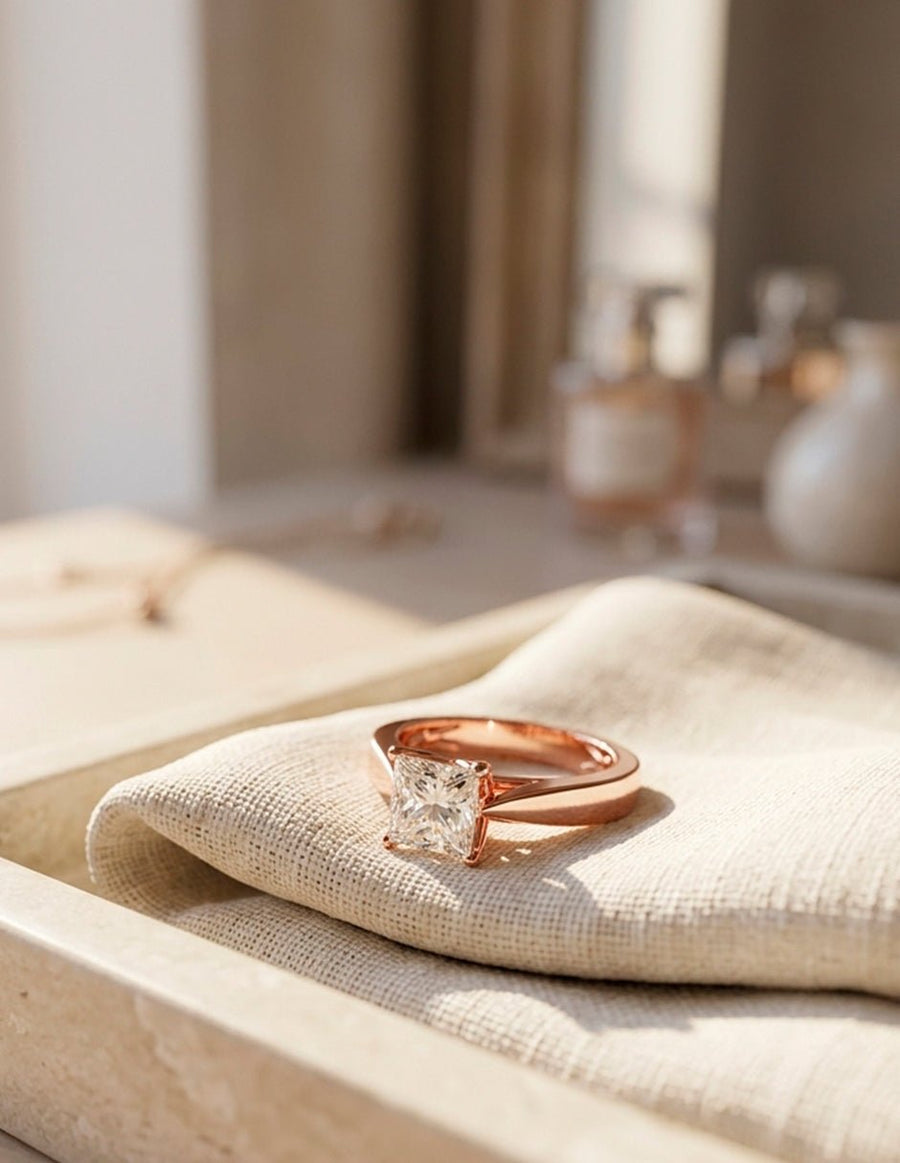Anillo de Compromiso - solitario - AMORE76-PR-CZ