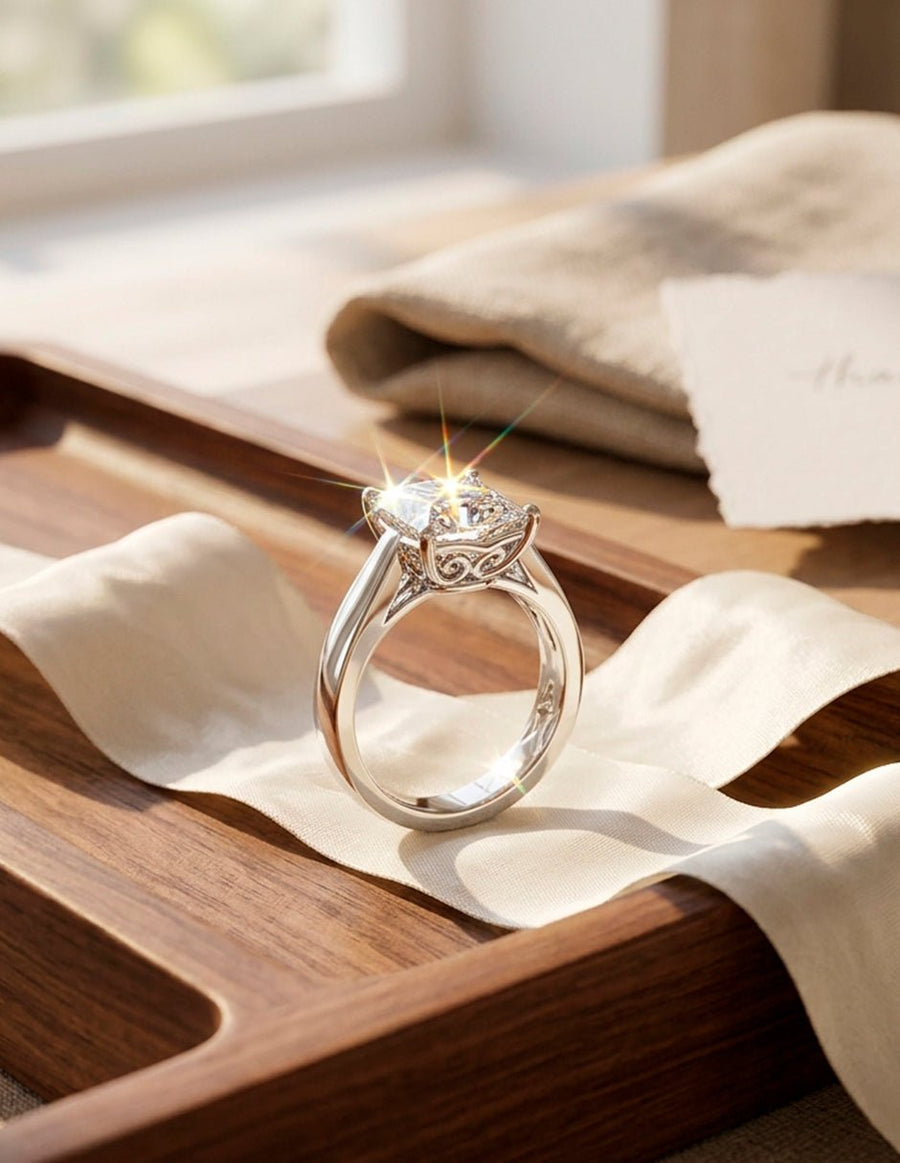 Anillo de Compromiso - solitario - AMORE76-PR-CZ