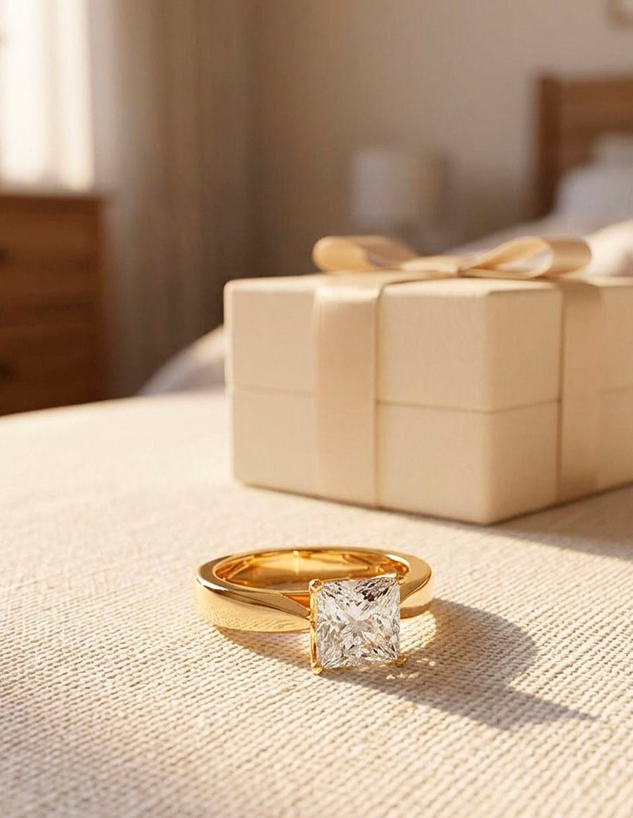 Anillo de Compromiso - solitario - AMORE76-PR-CZ