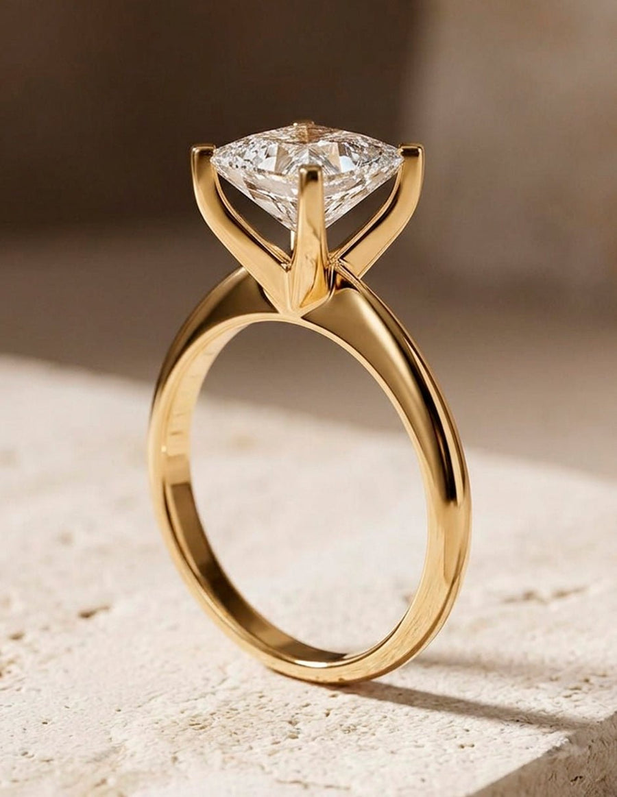 Anillo de compromiso - solitario - AMORE77-PR-LG