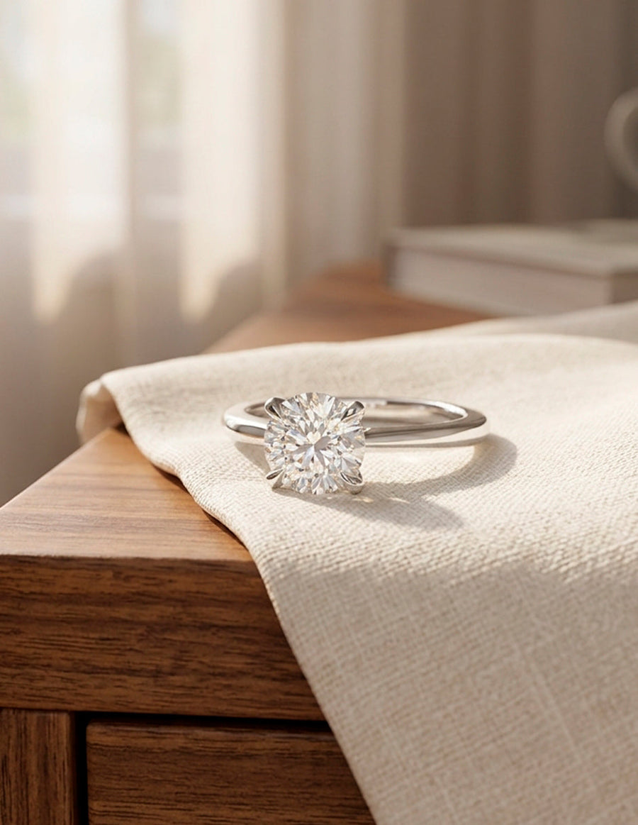 Anillo de Compromiso - solitario - AMORE8-RD-CZ