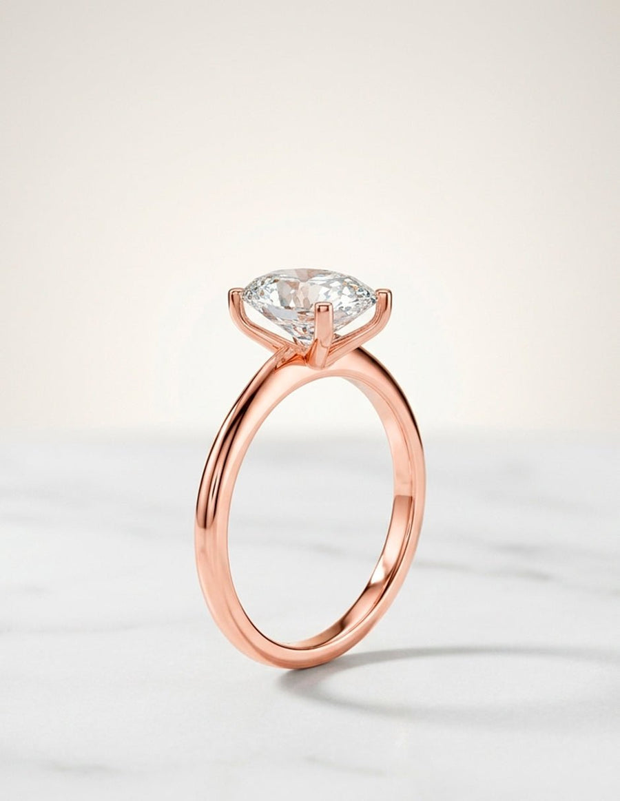 Anillo de compromiso - solitario - AMORE80-OV-LG