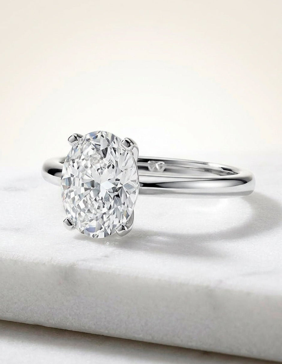 Anillo de compromiso - solitario - AMORE80-OV-LG