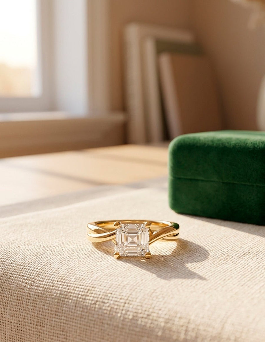 Anillo de compromiso - solitario - AMORE81-AS-LG