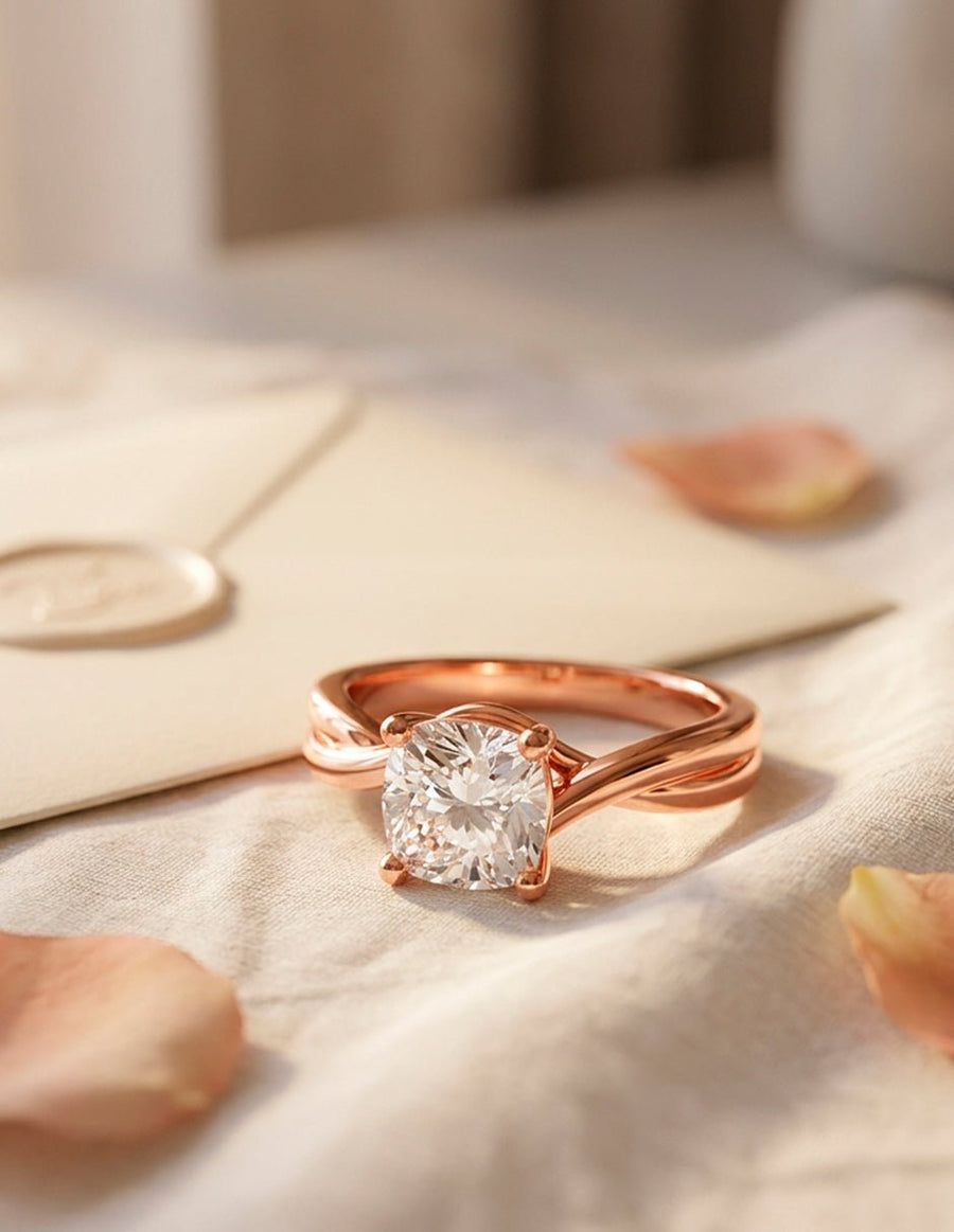 Anillo de compromiso - solitario - AMORE81-CU-LG