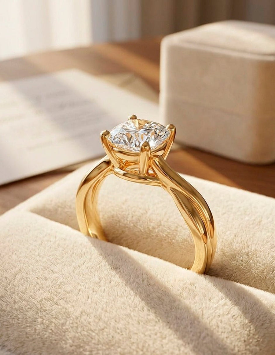 Anillo de compromiso - solitario - AMORE81-CU-LG