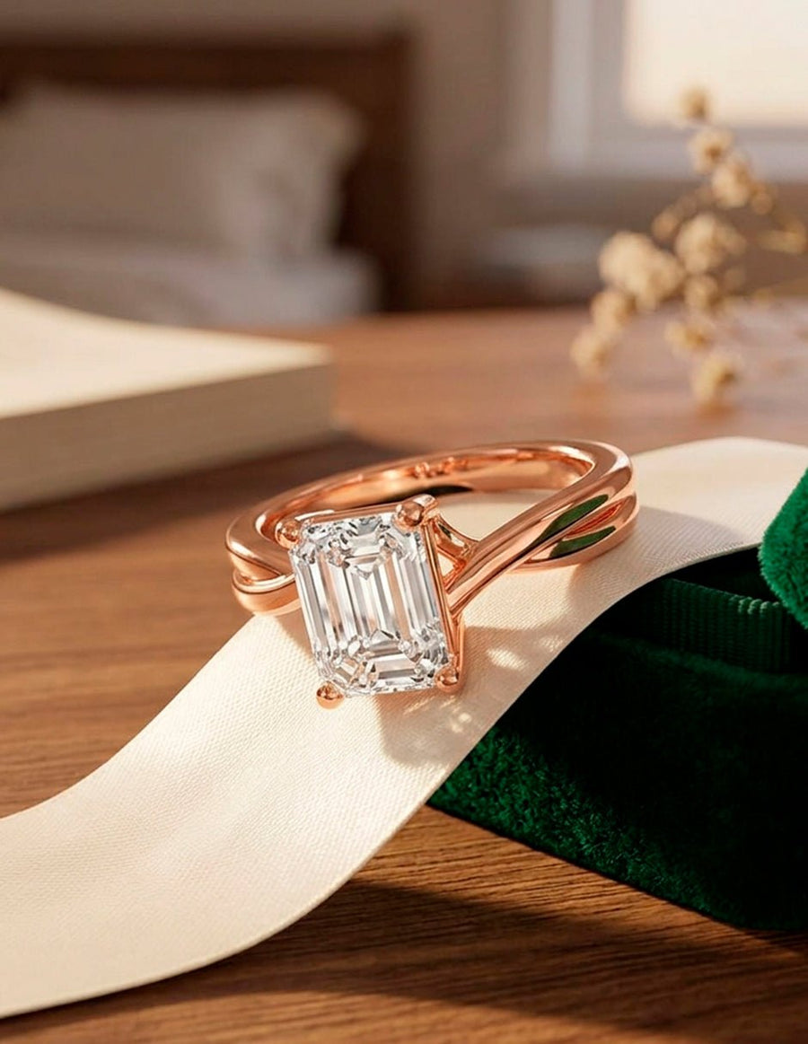 Anillo de Compromiso - solitario - AMORE81-EM-CZ