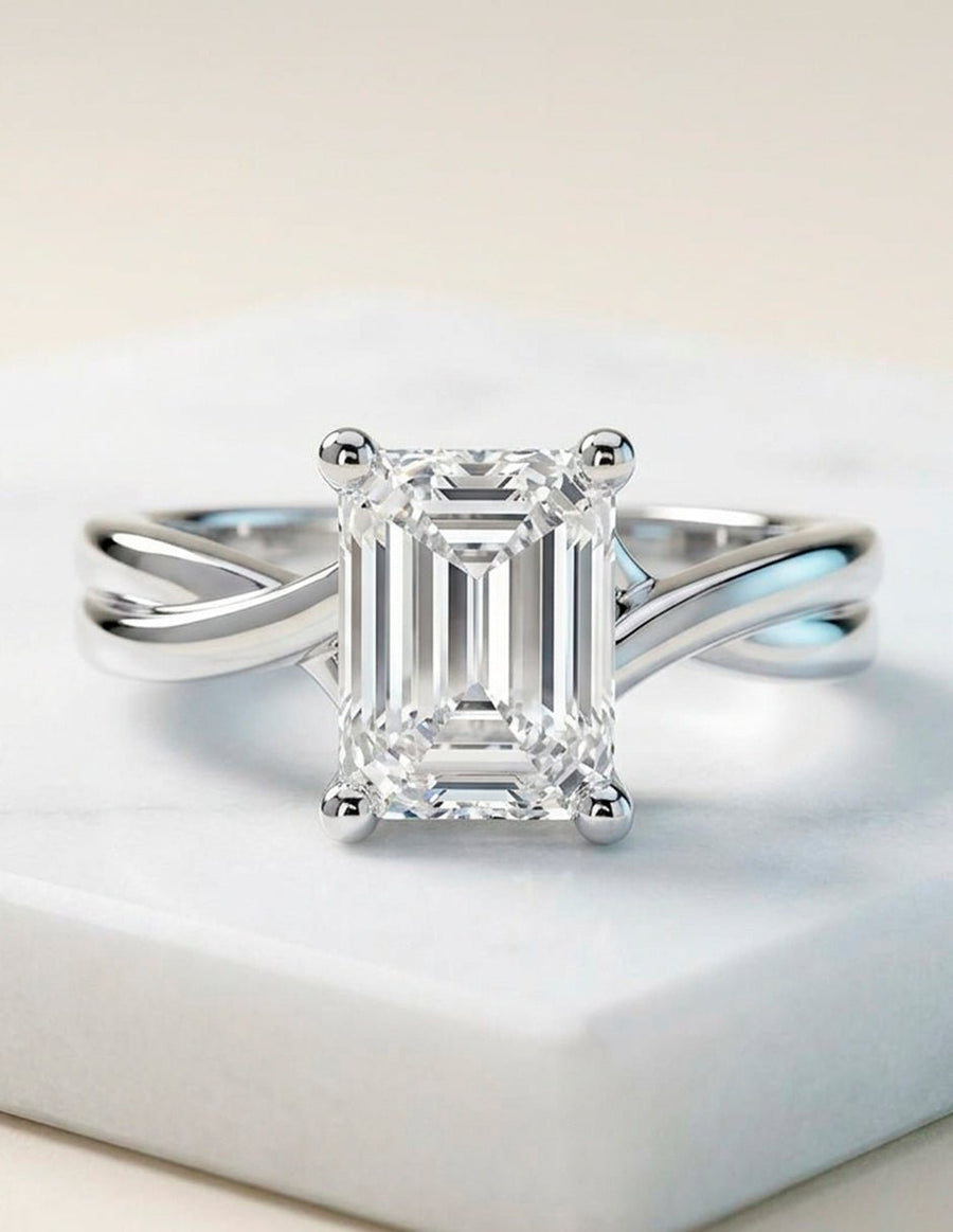 Anillo de Compromiso - solitario - AMORE81-EM-CZ