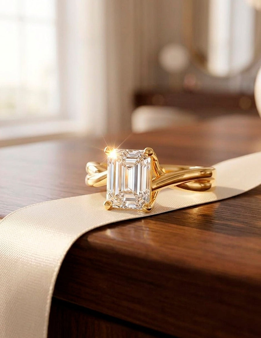 Anillo de Compromiso - solitario - AMORE81-EM-CZ