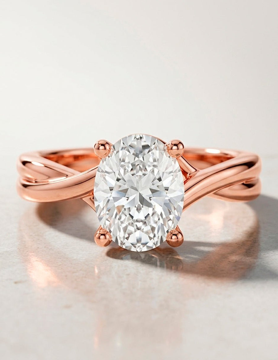 Anillo de compromiso - solitario - AMORE81-OV-LG