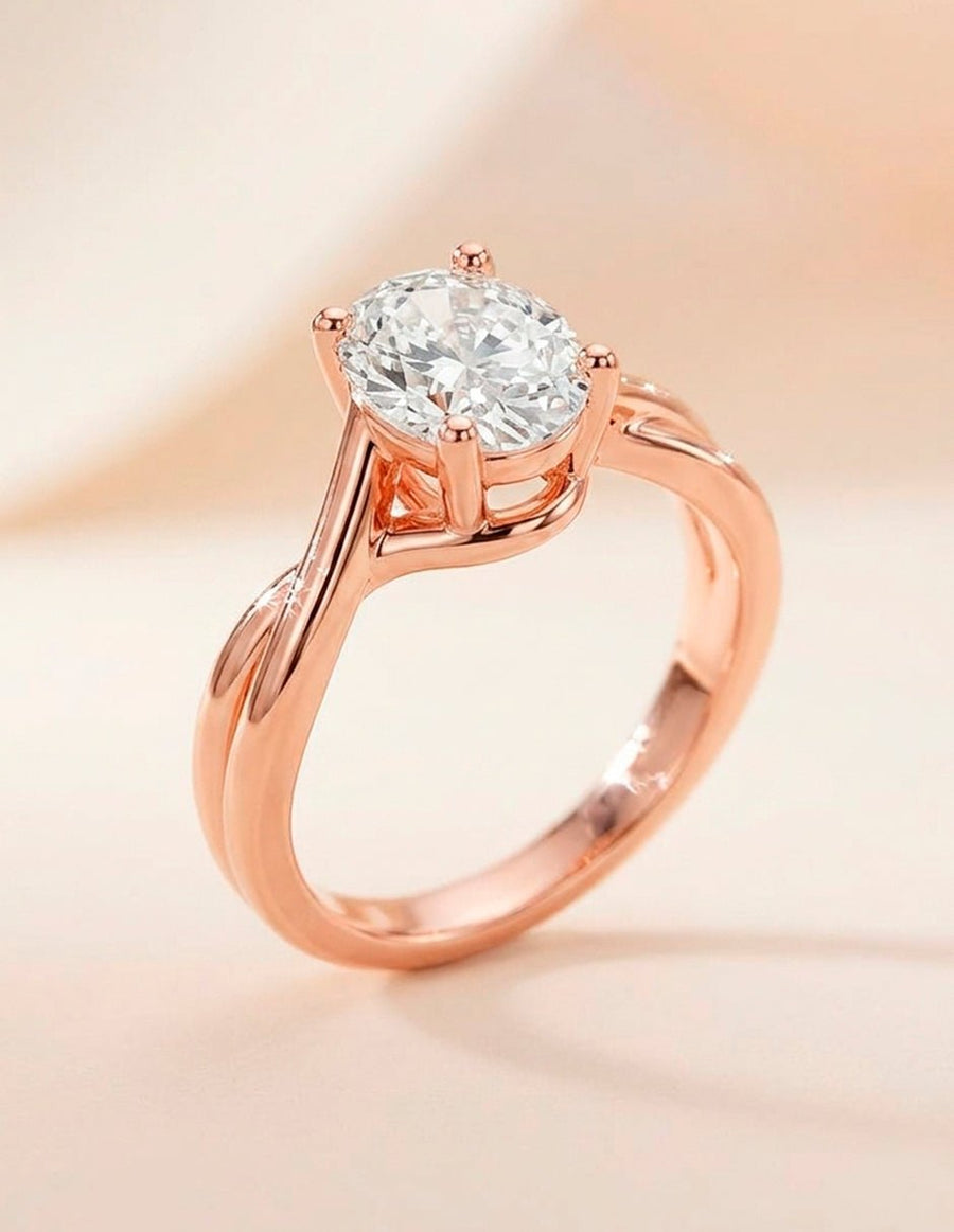 Anillo de compromiso - solitario - AMORE81-OV-LG