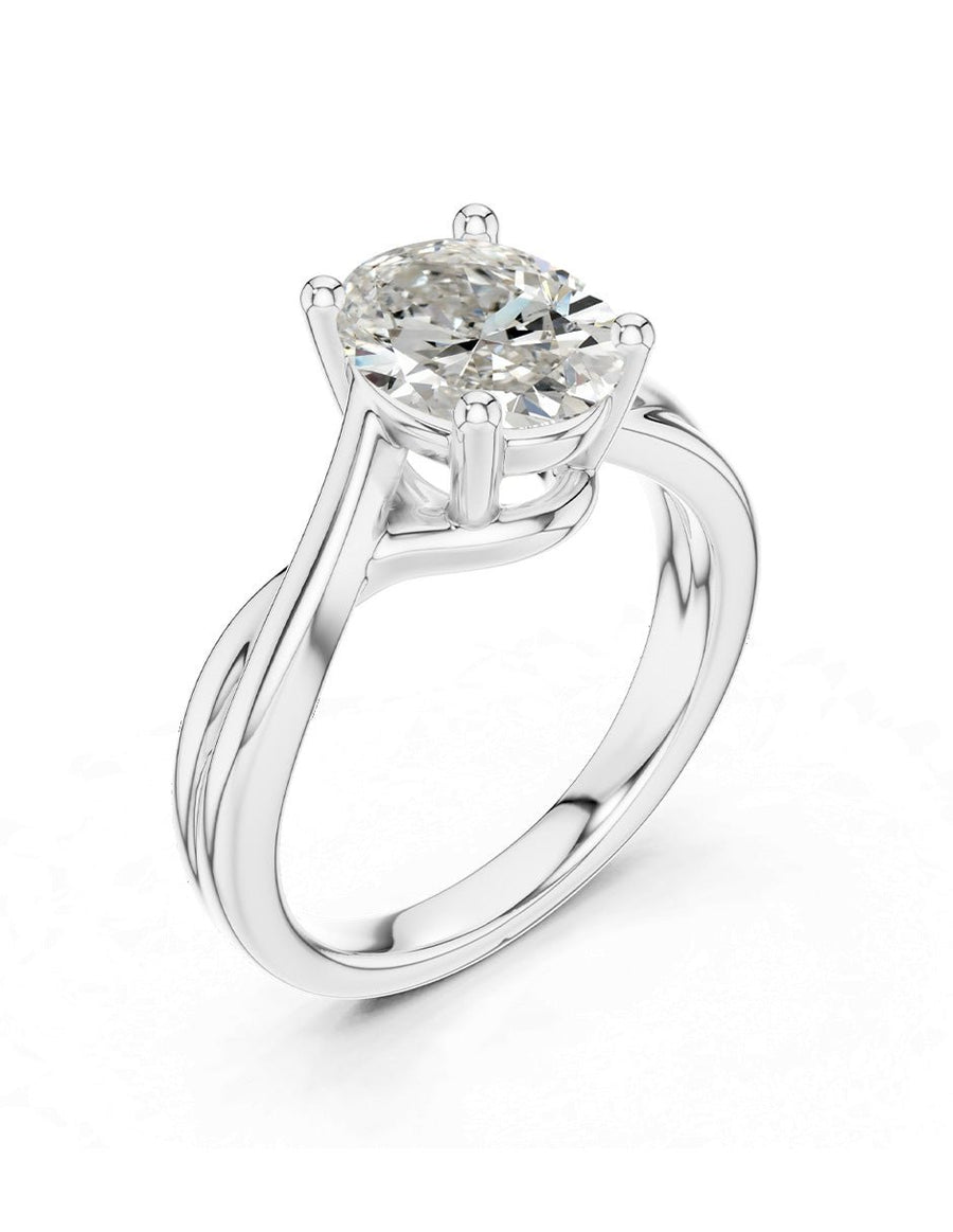 Anillo de compromiso - solitario - AMORE81-OV-LG