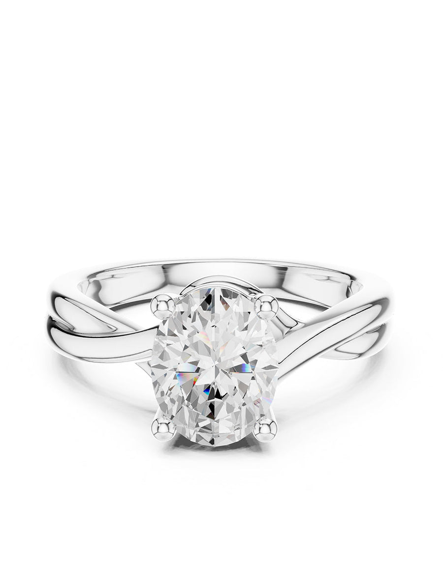 Anillo de compromiso - solitario - AMORE81-OV-LG