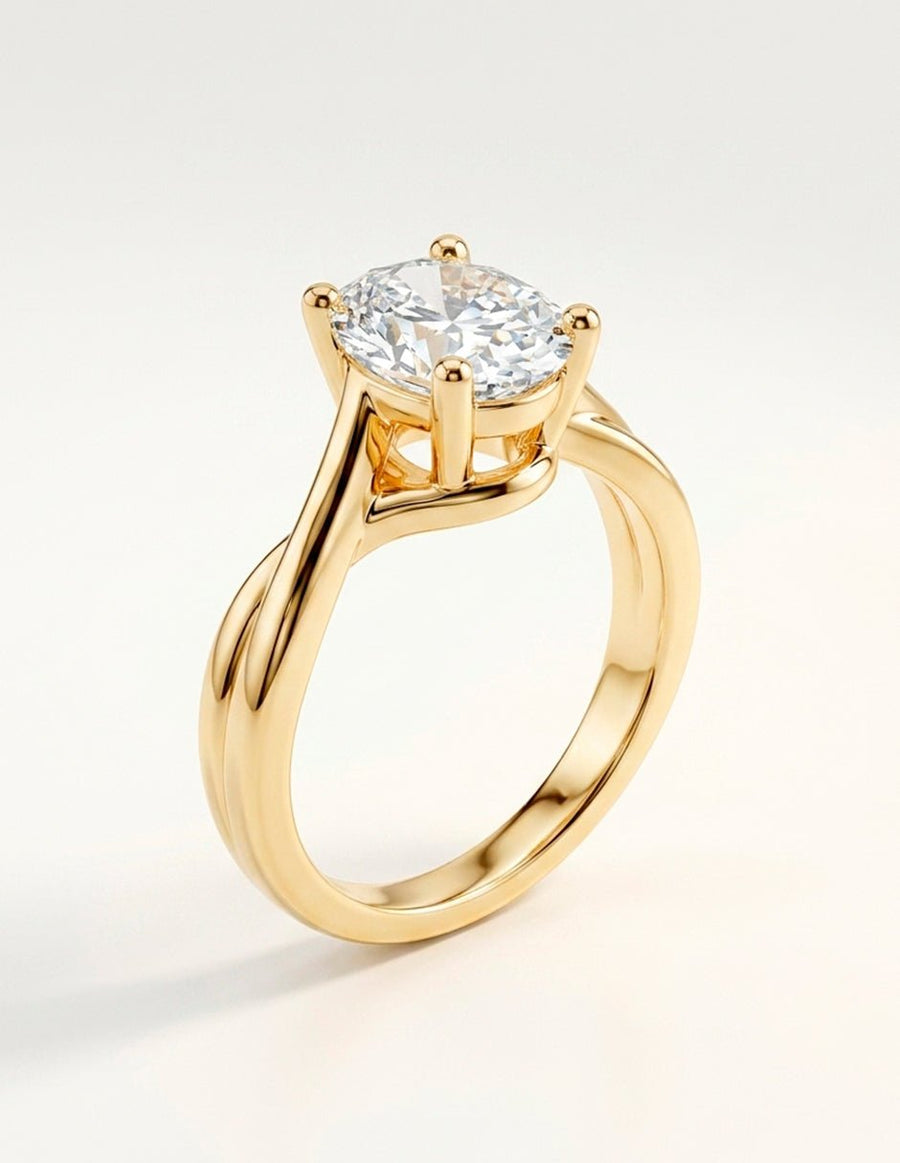 Anillo de compromiso - solitario - AMORE81-OV-LG