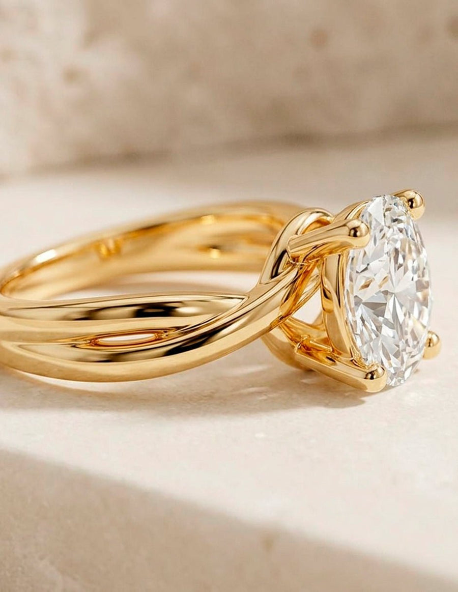 Anillo de compromiso - solitario - AMORE81-OV-LG