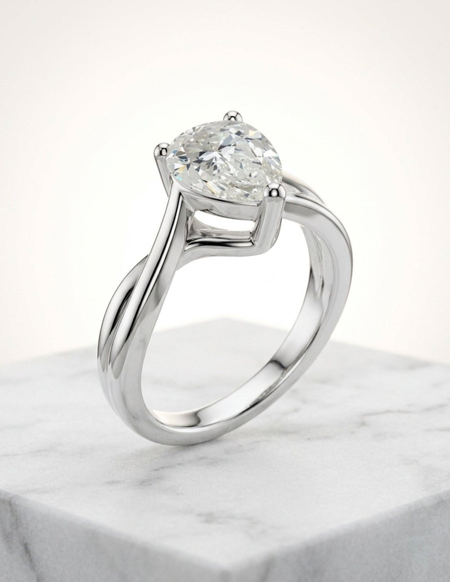 Anillo de Compromiso - solitario - AMORE81-PE-CZ