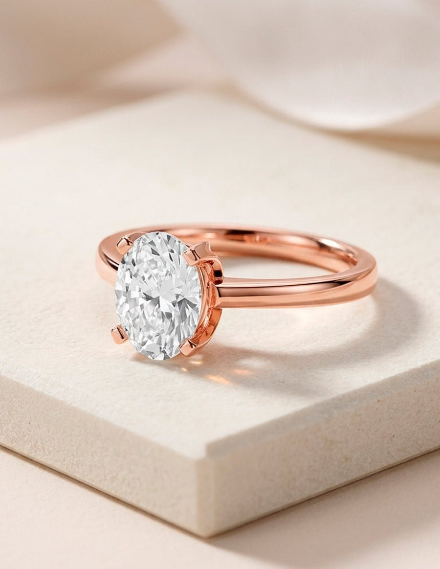 Anillo de compromiso - solitario - AMORE82-OV-LG