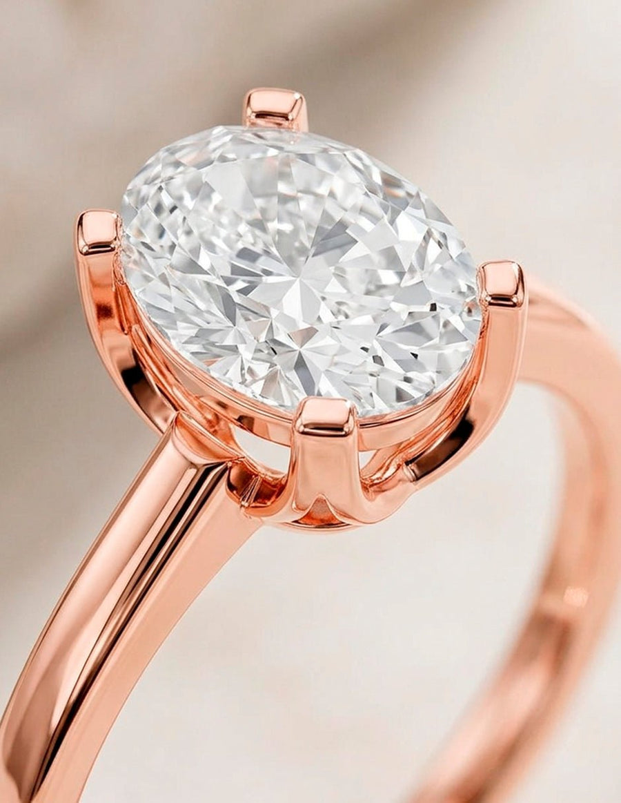 Anillo de compromiso - solitario - AMORE82-OV-LG