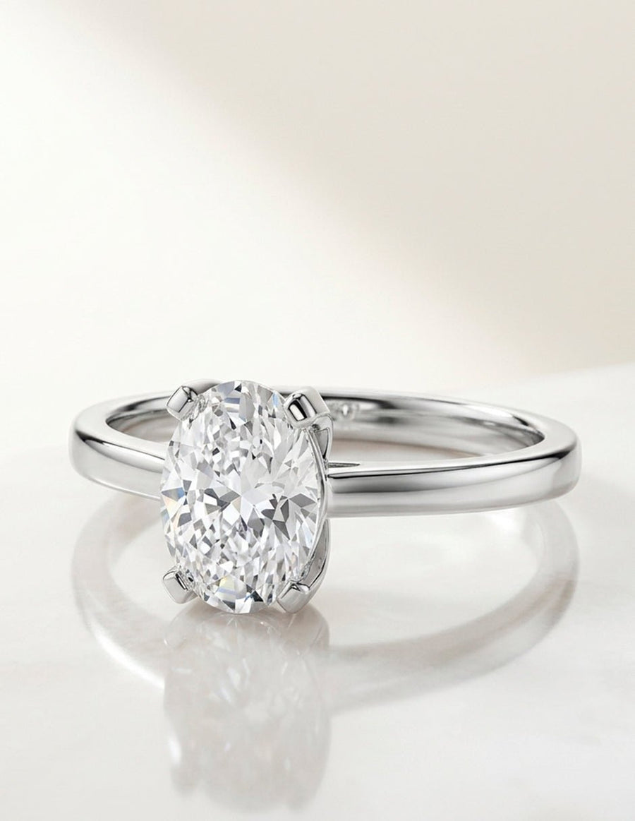 Anillo de compromiso - solitario - AMORE82-OV-LG