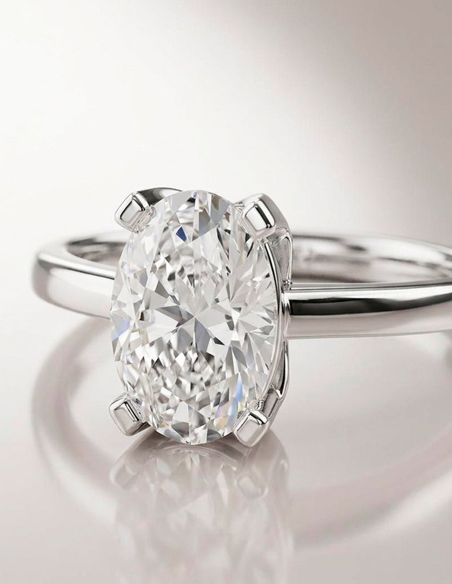 Anillo de compromiso - solitario - AMORE82-OV-LG