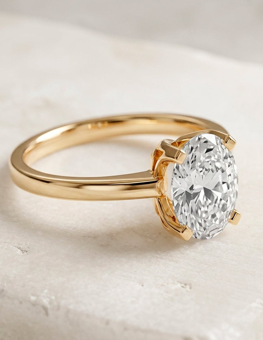 Anillo de compromiso - solitario - AMORE82-OV-LG