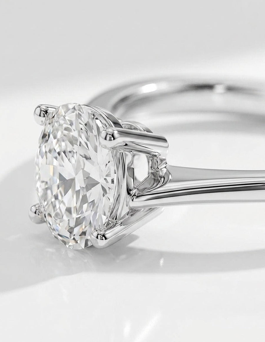 Anillo de compromiso - solitario - AMORE83-OV-LG