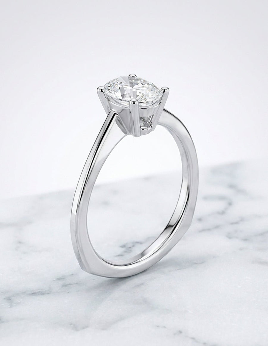Anillo de Compromiso - solitario - AMORE83-OV-CZ