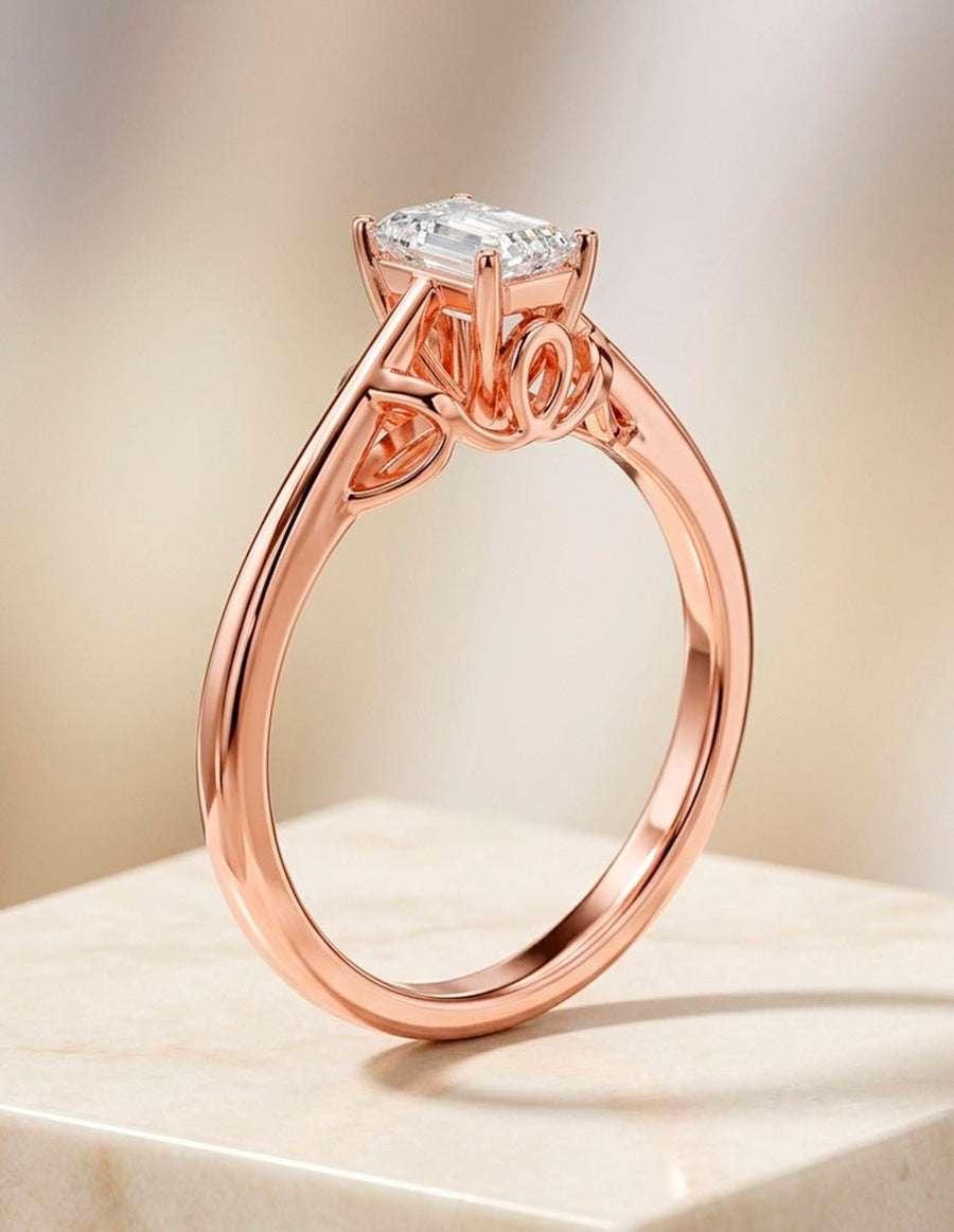 Anillo de Compromiso - solitario - AMORE85-EM-CZ