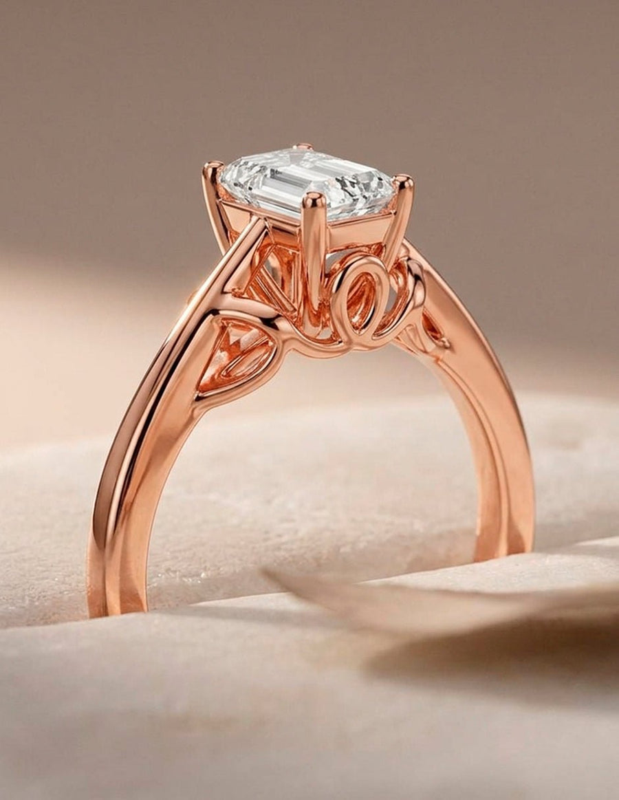 Anillo de Compromiso - solitario - AMORE85-EM-CZ
