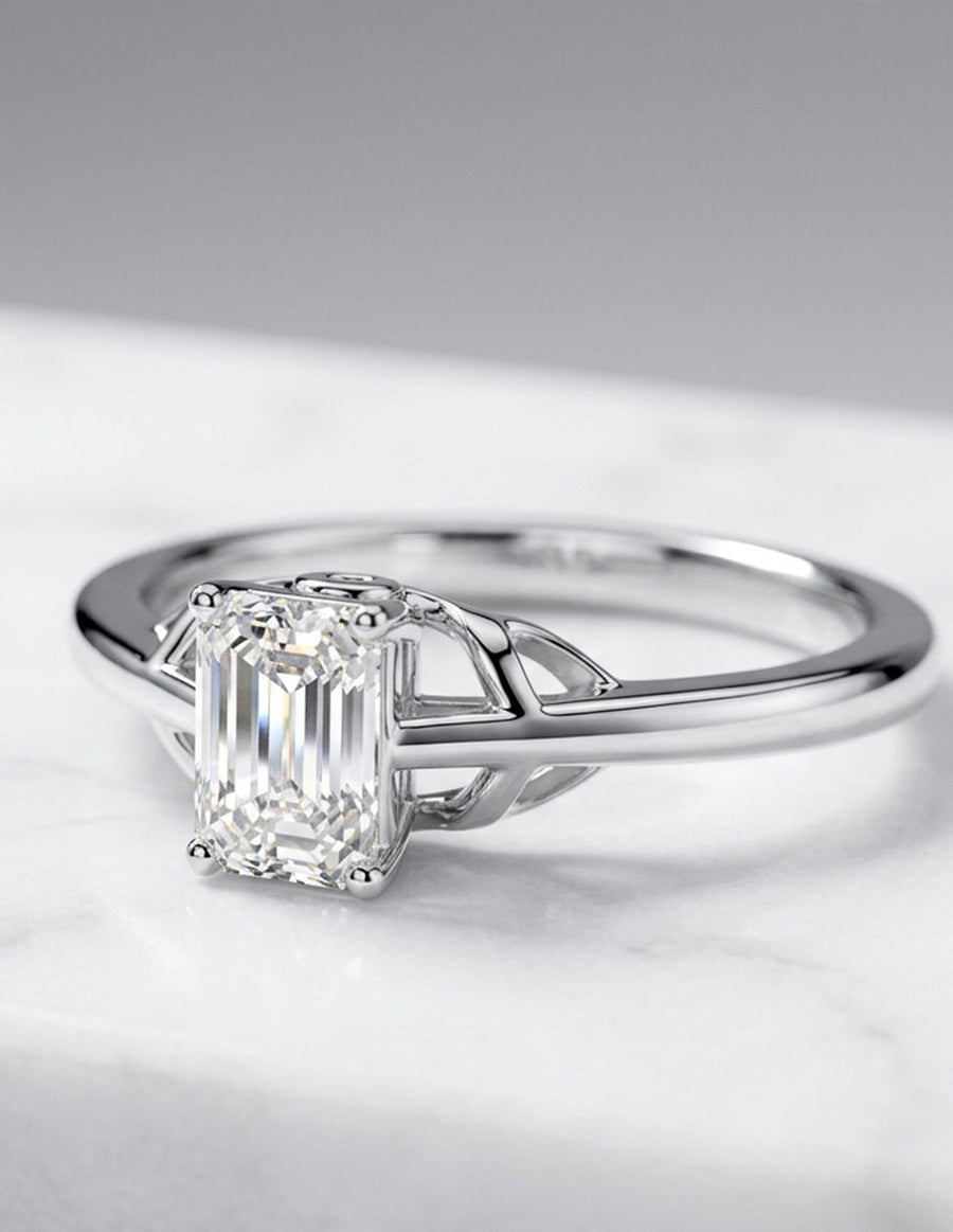 Anillo de compromiso - solitario - AMORE85-EM-LG