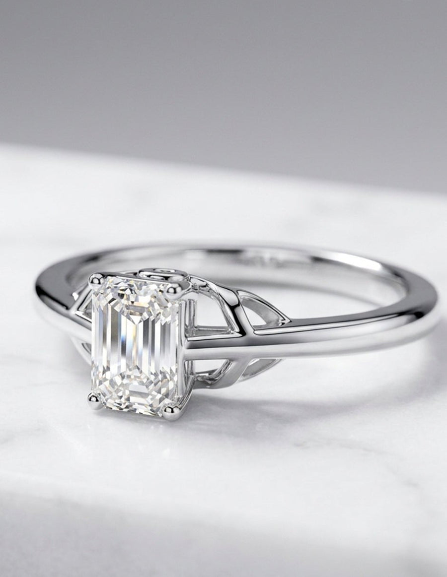 Anillo de Compromiso - solitario - AMORE85-EM-CZ