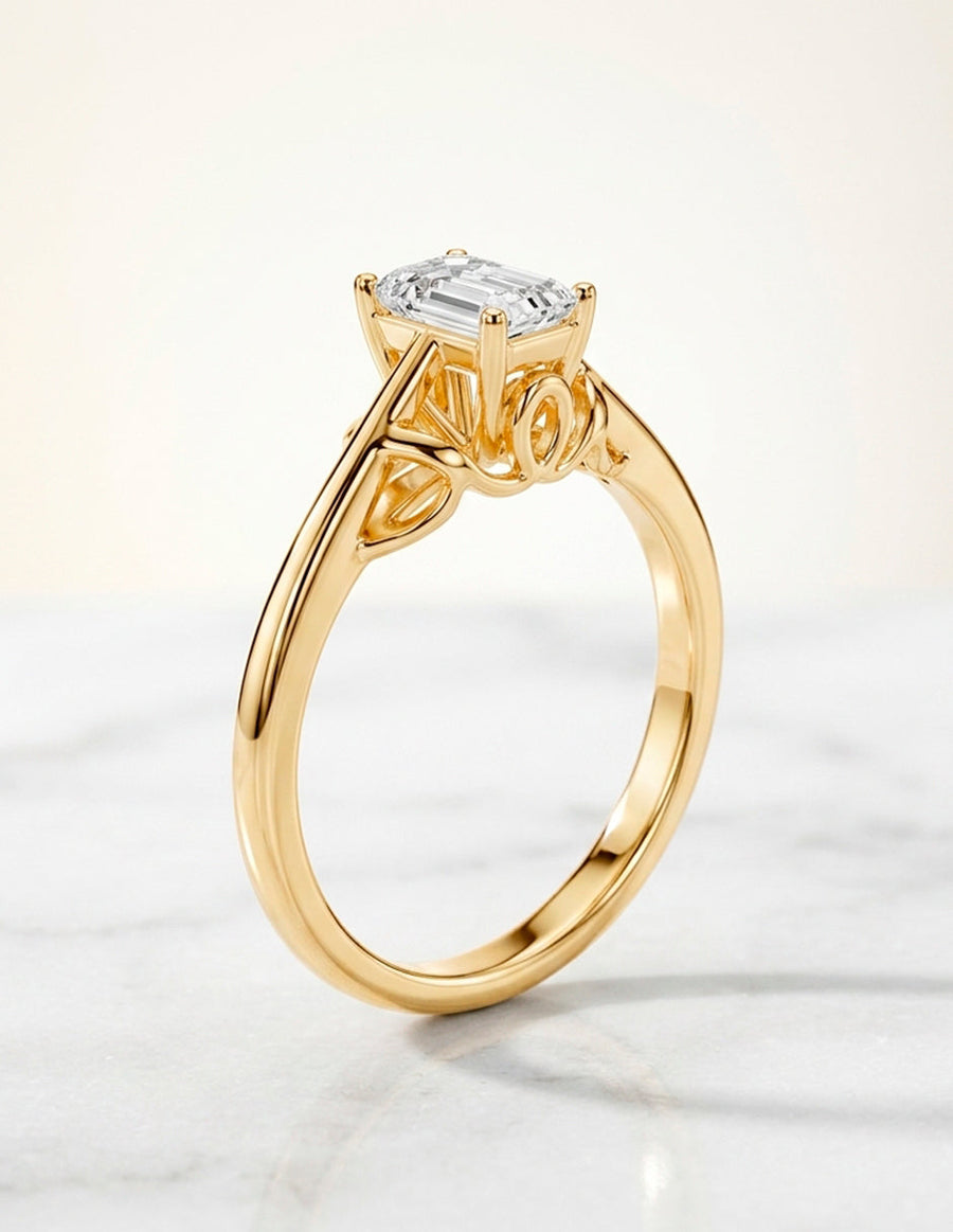 Anillo de compromiso - solitario - AMORE85-EM-LG