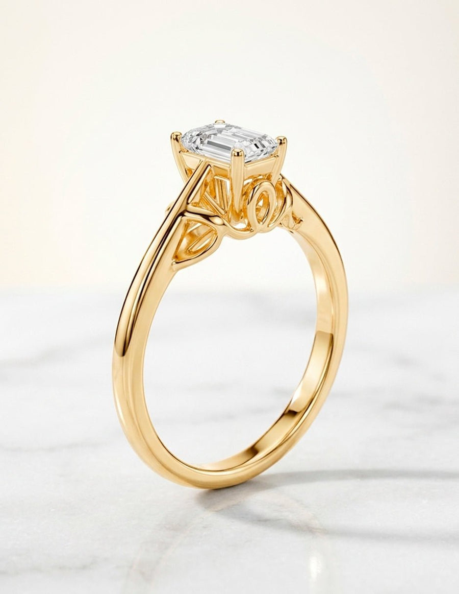 Anillo de Compromiso - solitario - AMORE85-EM-CZ