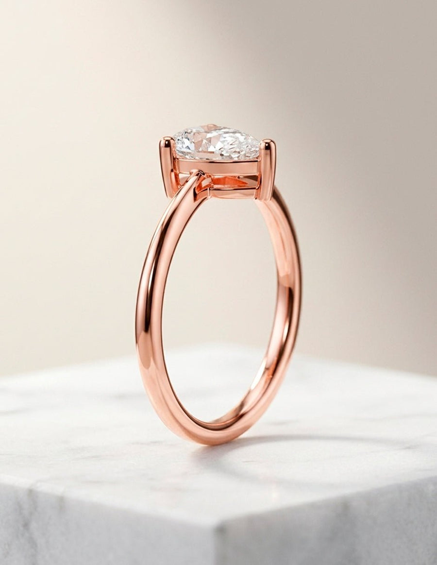 Anillo de Compromiso - solitario - AMORE87-PE-CZ