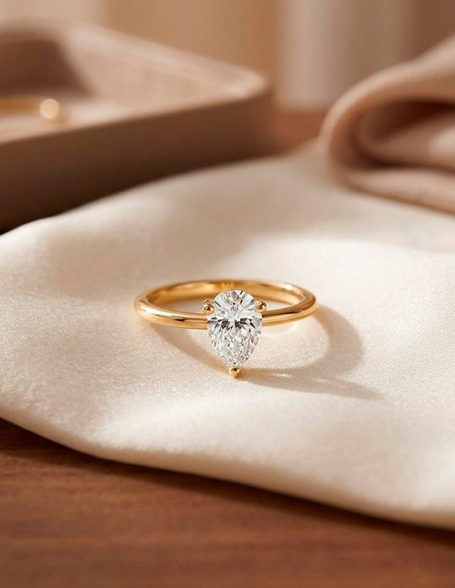 Anillo de Compromiso - solitario - AMORE87-PE-CZ