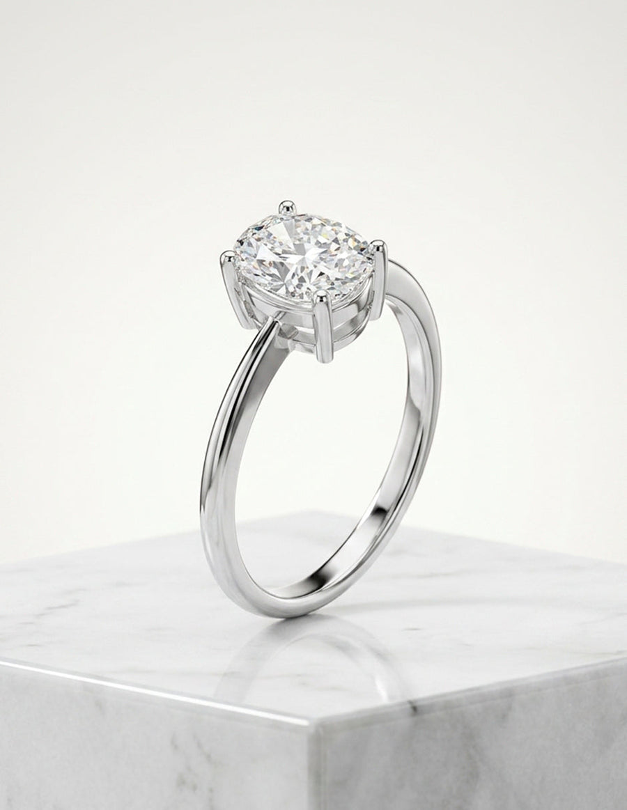 Anillo de compromiso - solitario - AMORE88-CU-LG