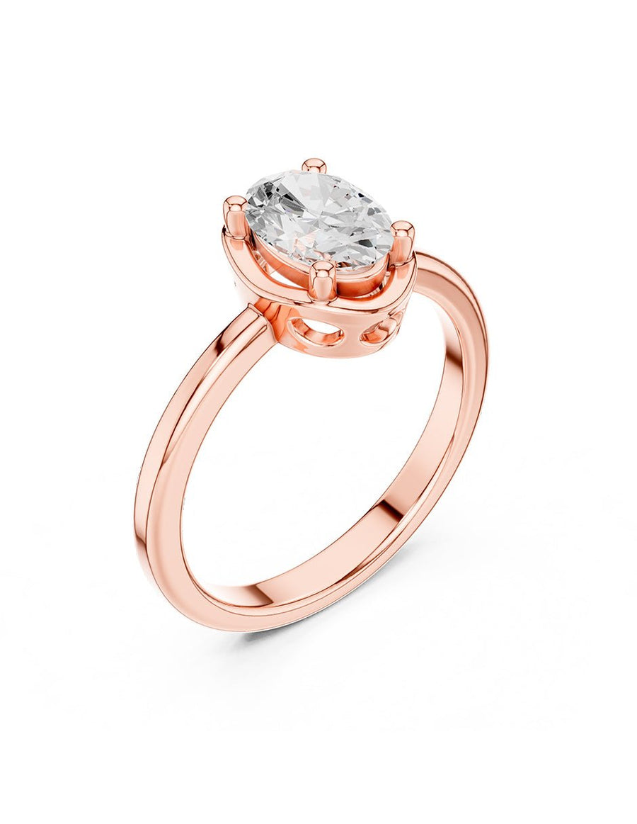 Anillo de Compromiso - solitario - AMORE90-OV-CZ