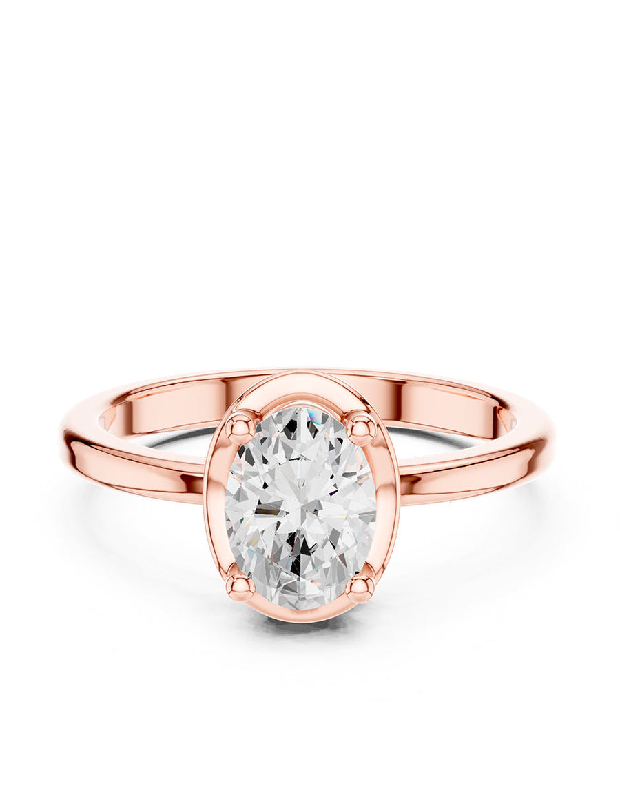 Anillo de compromiso - solitario - AMORE90-OV-LG