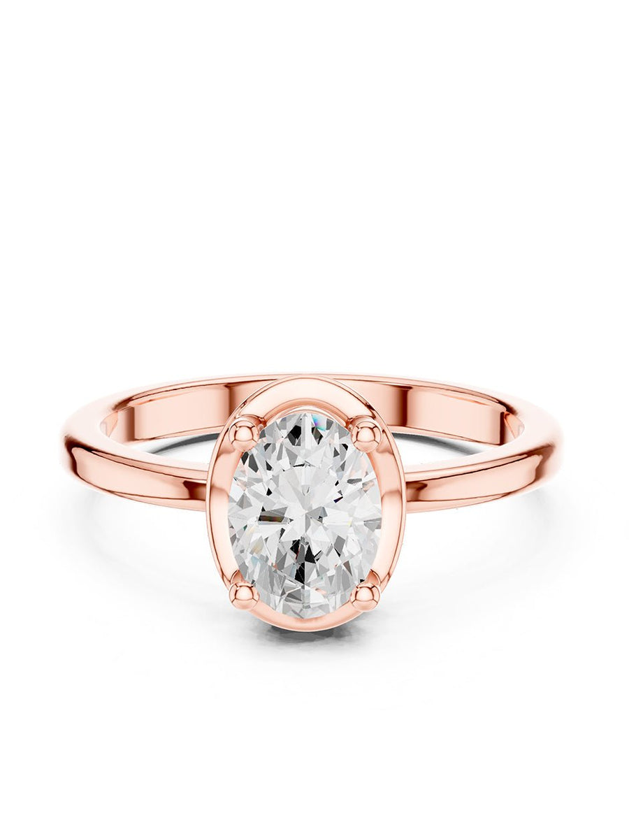 Anillo de Compromiso - solitario - AMORE90-OV-CZ