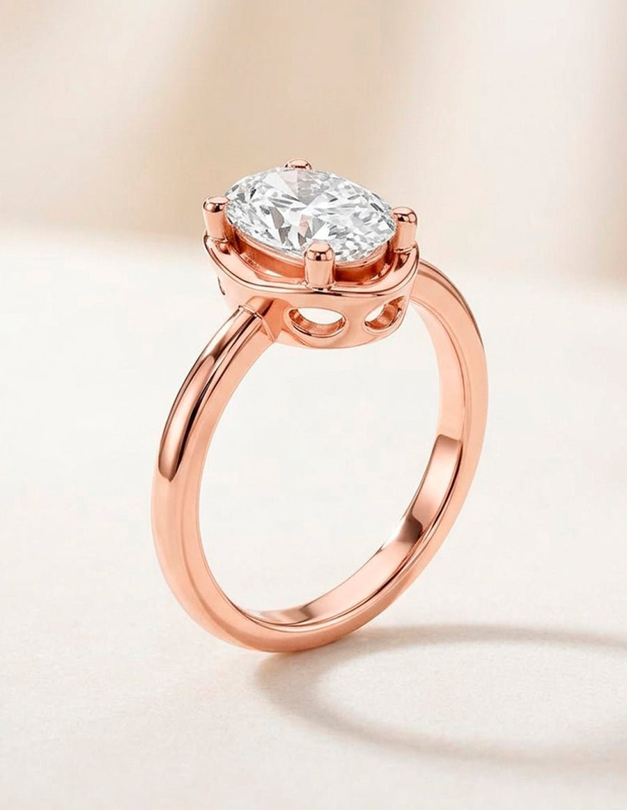 Anillo de Compromiso - solitario - AMORE90-OV-CZ