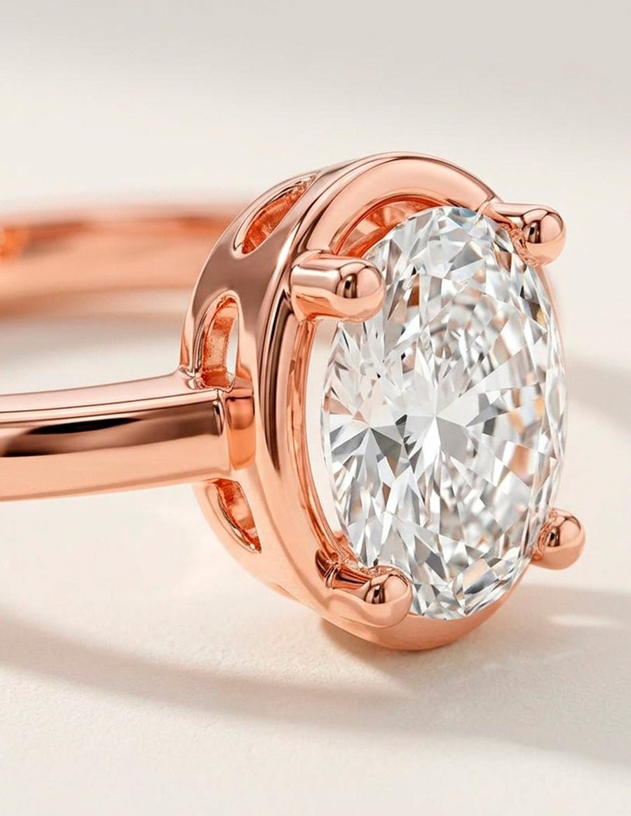 Anillo de Compromiso - solitario - AMORE90-OV-CZ