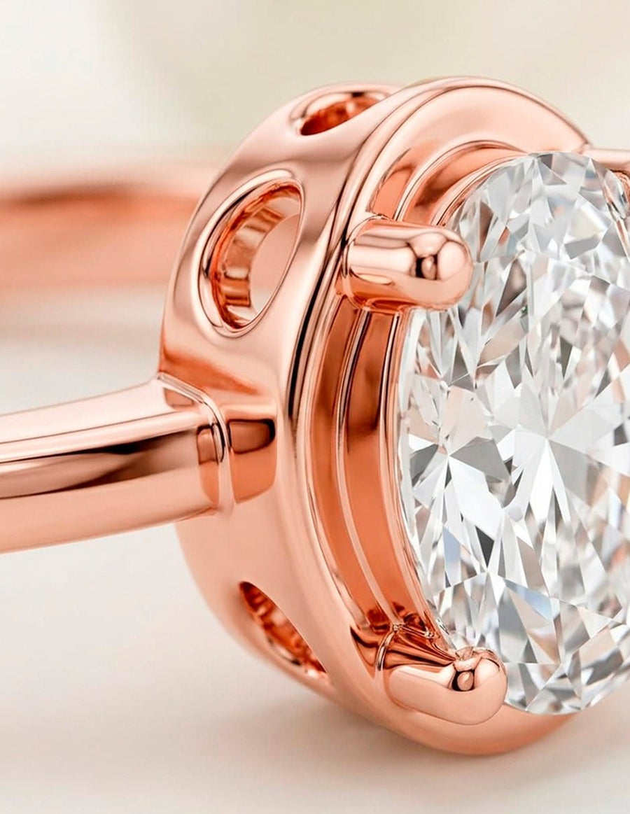 Anillo de Compromiso - solitario - AMORE90-OV-CZ