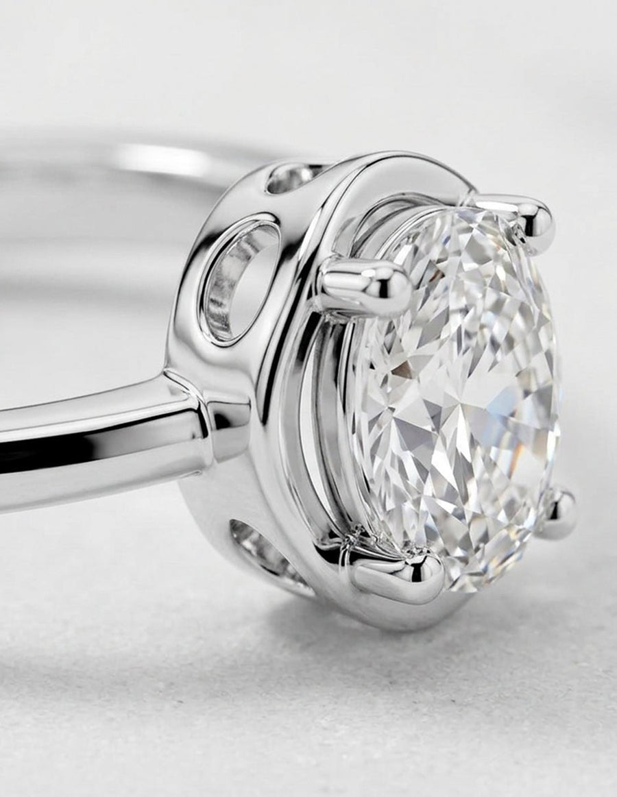 Anillo de Compromiso - solitario - AMORE90-OV-CZ