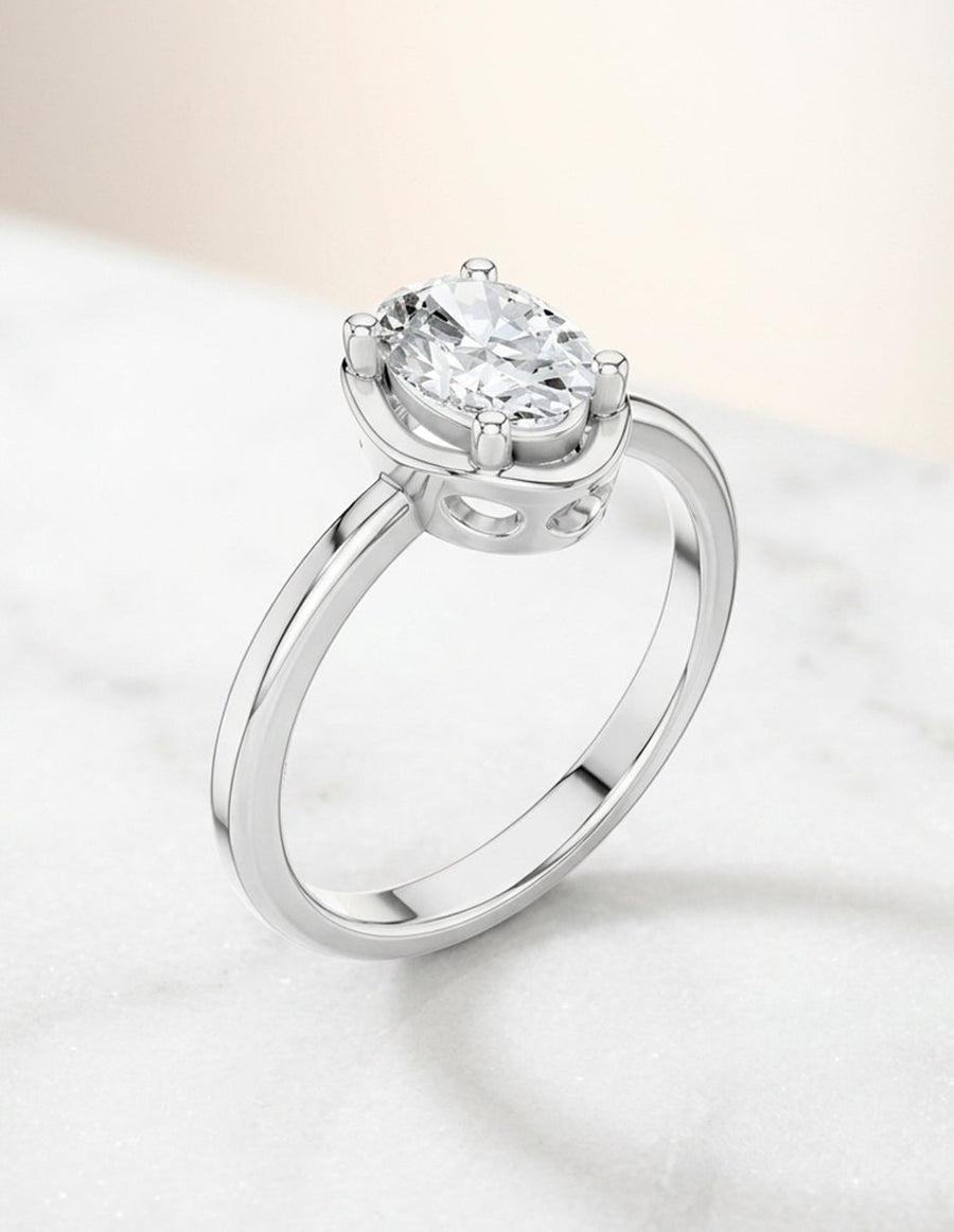 Anillo de Compromiso - solitario - AMORE90-OV-CZ