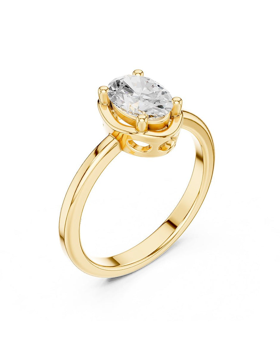 Anillo de Compromiso - solitario - AMORE90-OV-CZ