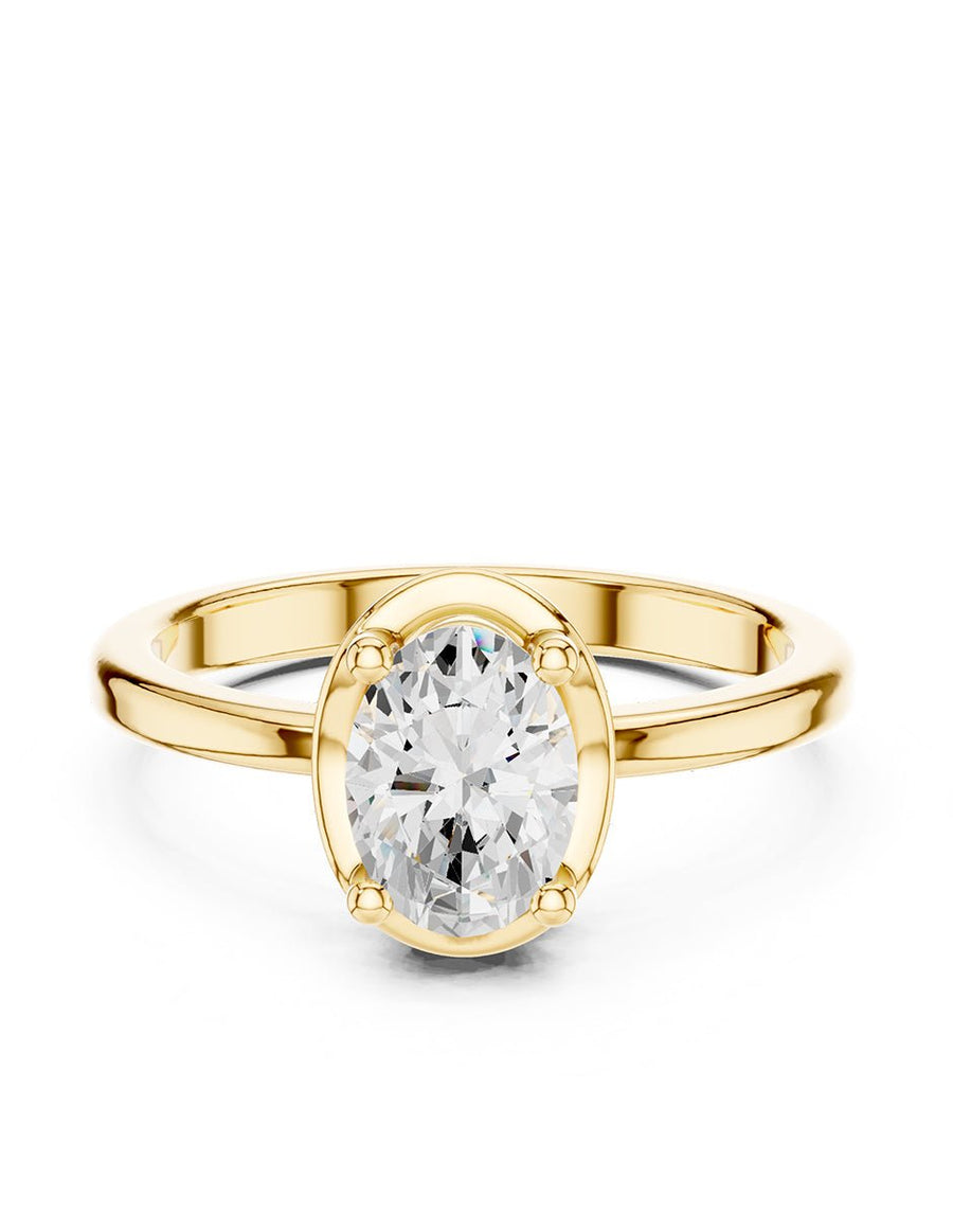 Anillo de Compromiso - solitario - AMORE90-OV-CZ