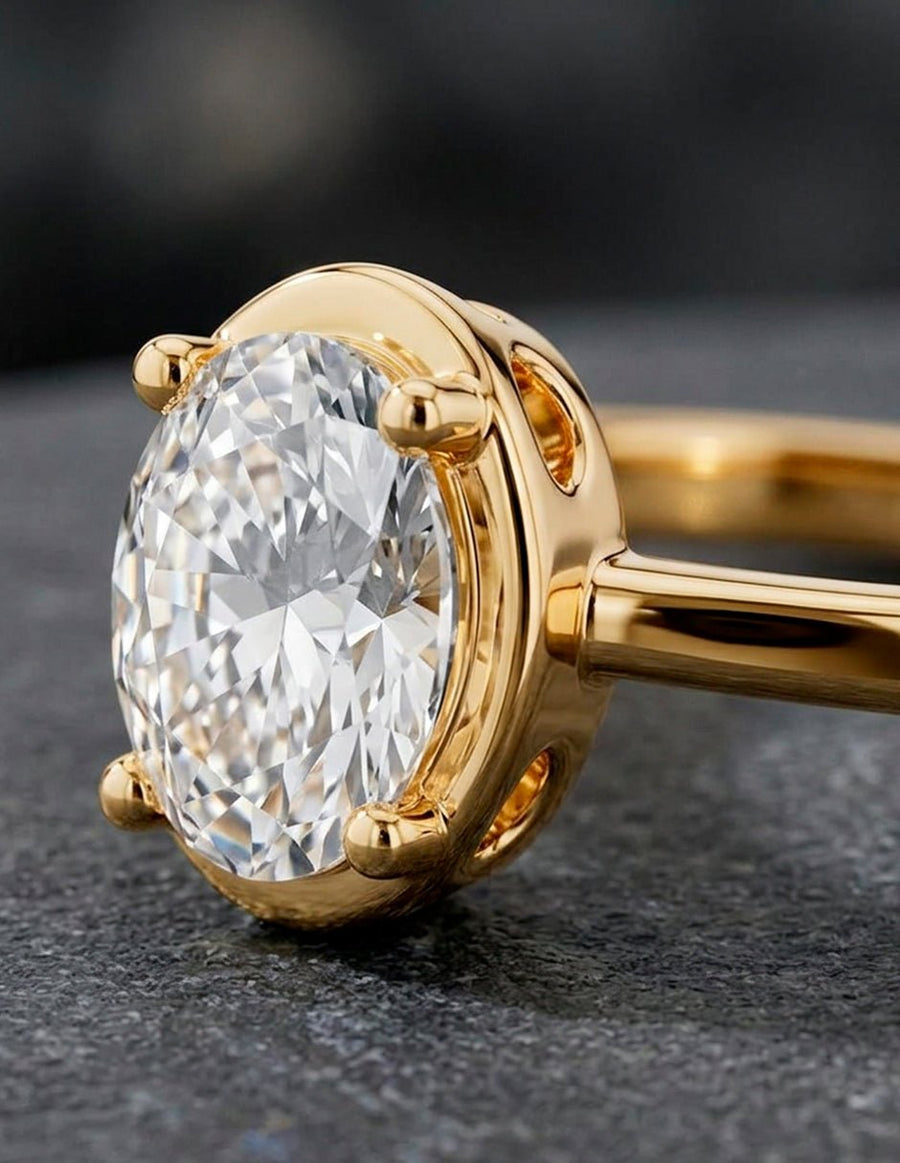 Anillo de Compromiso - solitario - AMORE90-OV-CZ