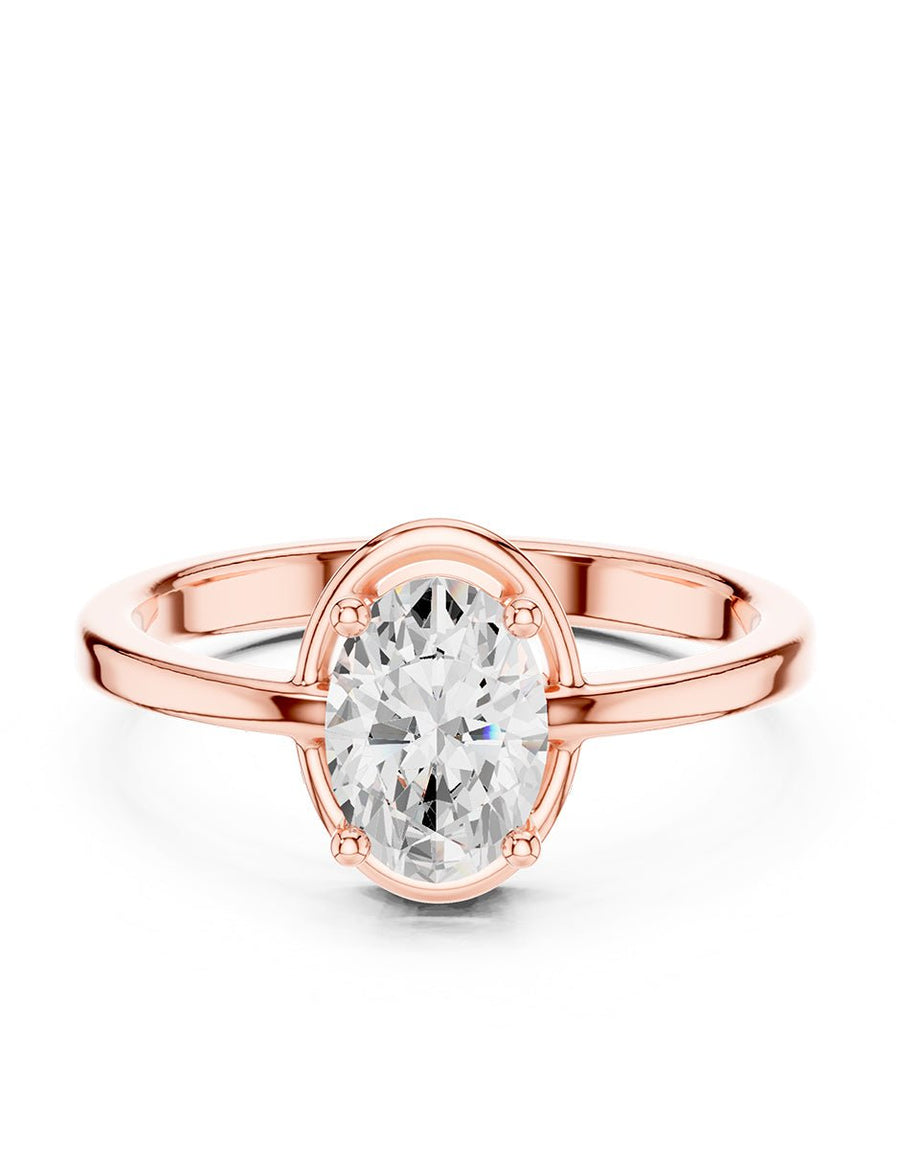 Anillo de Compromiso - solitario - AMORE91-OV-CZ