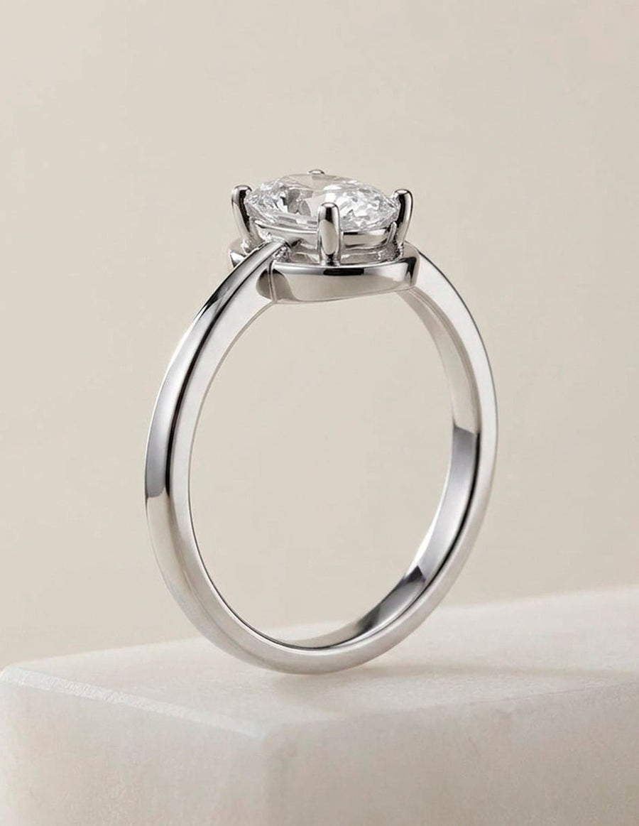 Anillo de Compromiso - solitario - AMORE91-OV-CZ